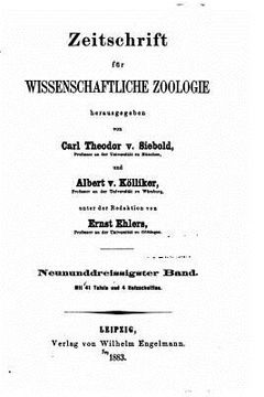 portada Zeitschrift für wissenschaftliche Zoologie (en Alemán)