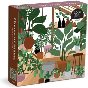 portada House of Plants 1000 Piece Puzzle in Square box From Galison - fun and Botanical 1000 Piece Puzzle, Featuring Artwork From Frankie Penwill, Thick and Sturdy Pieces, Great Gift Idea