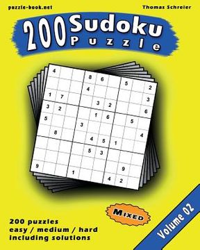 portada Sudoku: 200 Mixed (Easy, Medium, Hard) 9x9 Sudoku, Vol. 2 (en Inglés)