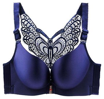 portada Freely Women's non Padded Solid Adjustable Comfort Soft Athletic Plain Bras Blue 50e