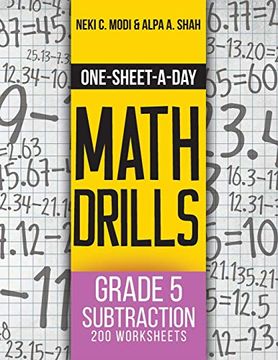 portada One-Sheet-A-Day Math Drills: Grade 5 Subtraction - 200 Worksheets (Book 14 of 24) (en Inglés)