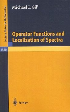 portada operator functions and localization of spectra (en Inglés)