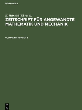 portada Zeitschrift für Angewandte Mathematik und Mechanik. Volume 69, Number 3 (in English)