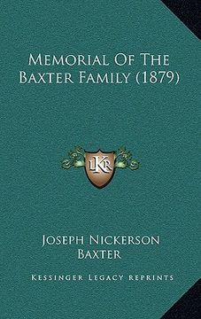 portada memorial of the baxter family (1879) (en Inglés)