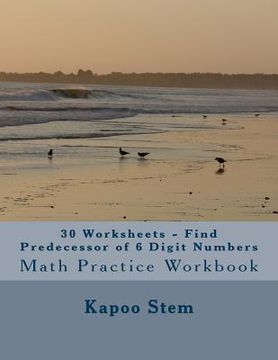 portada 30 Worksheets - Find Predecessor of 6 Digit Numbers: Math Practice Workbook (en Inglés)
