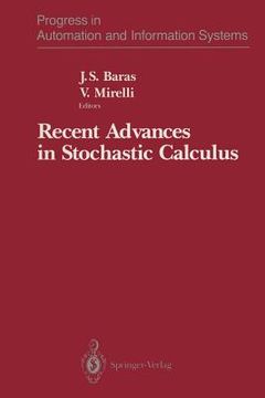 portada recent advances in stochastic calculus