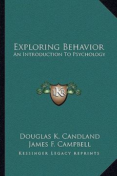 portada exploring behavior: an introduction to psychology (en Inglés)