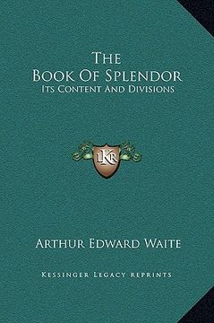 portada the book of splendor: its content and divisions (en Inglés)