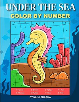 portada Under the sea Color by Number: Coloring Book for Kids Ages 4-8 (in English)