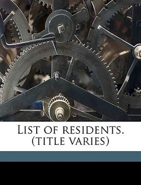 portada list of residents. (title varies) volume 23 (en Inglés)