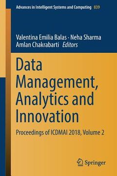 portada Data Management, Analytics and Innovation: Proceedings of Icdmai 2018, Volume 2 (en Inglés)