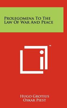 portada prolegomena to the law of war and peace (en Inglés)
