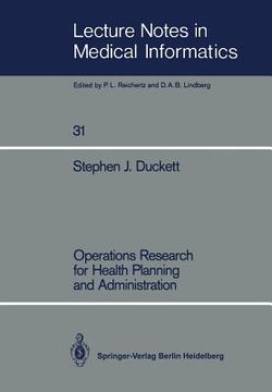 portada operations research for health planning and administration (en Inglés)