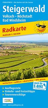 portada Steigerwald, Volkach - Höchstadt, bad Windsheim: Radkarte mit Ausflugszielen, Einkehr- & Freizeittipps, Wetterfest, Reissfest, Abwischbar, Gps-Genau. 1: 100000 (Radkarte / rk) (in German)
