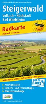 portada Steigerwald, Volkach - Höchstadt, bad Windsheim: Radkarte mit Ausflugszielen, Einkehr- & Freizeittipps, Wetterfest, Reissfest, Abwischbar, Gps-Genau. 1: 100000 (Radkarte / rk) (en Alemán)