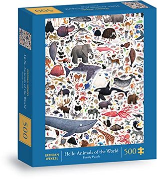 portada Chronicle Books Hello Animals of the World 500-Piece Family Puzzle (in English)