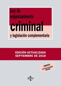 portada Ley de Enjuiciamiento Criminal y Legislación Complementaria (in Spanish)