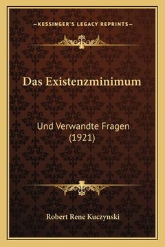 portada Das Existenzminimum: Und Verwandte Fragen (1921)