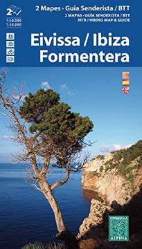 portada Eivissa/Ibiza-Formentera. 2 mapas excursionistas. Guías excursionista y BTT. Escala 1:50.000/1:30.000. Editorial Alpina.