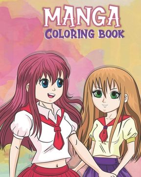 portada Manga Coloring Book: Fun Female And Male Characters to Color (en Inglés)