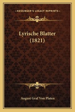 portada Lyrische Blatter (1821) (in German)