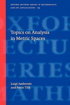 portada topics on analysis in metric spaces (en Inglés)