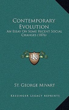 portada contemporary evolution: an essay on some recent social changes (1876) (en Inglés)