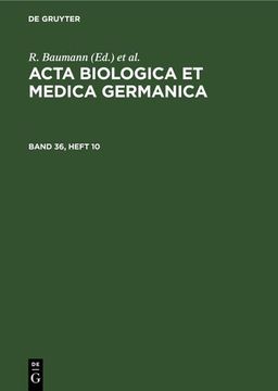 portada Acta Biologica et Medica Germanica. Band 36, Heft 10 (en Alemán)