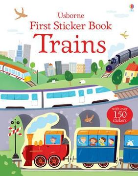 portada first sticker book trains (in English)