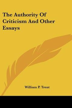 portada the authority of criticism and other essays