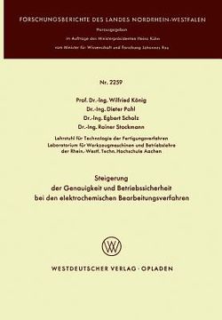 portada Steigerung Der Genauigkeit Und Betriebssicherheit Bei Den Elektrochemischen Bearbeitungsverfahren