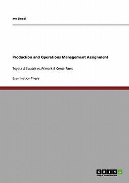 portada production and operations management assignment (en Inglés)