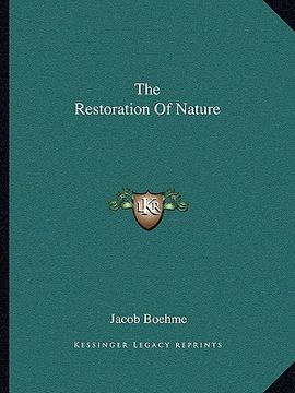 portada the restoration of nature (en Inglés)