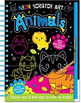 portada Neon Scratch art Animals (en Inglés)