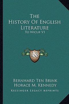 portada the history of english literature: to wiclif v1 (en Inglés)