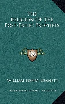 portada the religion of the post-exilic prophets (en Inglés)