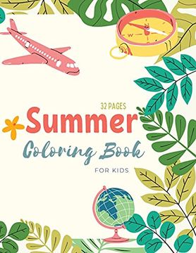 portada Summer Coloring Book: Summer Time Coloring Book for Kids: Beach Life and Summer-Themed Coloring Pages for Kids Ages 4-8 