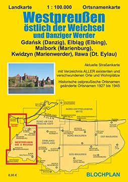 portada Landkarte Westpreußen Östlich der Weichsel und Danziger Werder 1: 100. 000 (en Alemán)