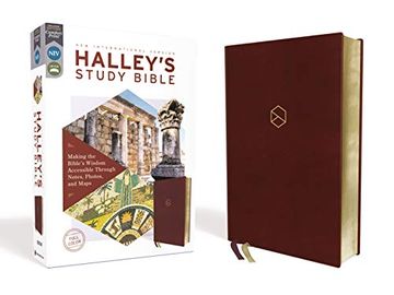portada Niv, Halley's Study Bible, Leathersoft, Burgundy, red Letter Edition, Comfort Print: Making the Bible's Wisdom Accessible Through Notes, Photos, and m (in English)