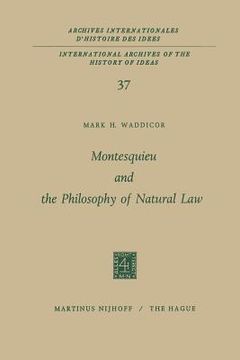 portada Montesquieu and the Philosophy of Natural Law (en Inglés)