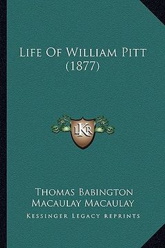 portada life of william pitt (1877) (in English)