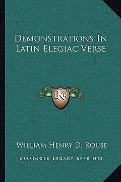 portada demonstrations in latin elegiac verse (en Inglés)