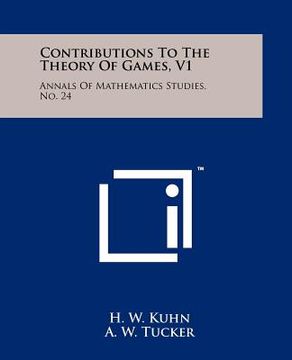portada contributions to the theory of games, v1: annals of mathematics studies, no. 24 (en Inglés)