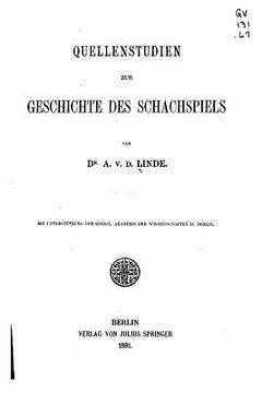 portada Quellenstudien Zur Geschichte des Schachspiels (en Alemán)
