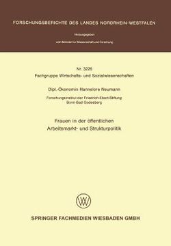 portada Frauen in Der Öffentlichen Arbeitsmarkt- Und Strukturpolitik (in German)