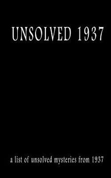 portada Unsolved 1937 (en Inglés)