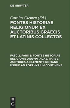 portada Fontes Historiae Religionis Aegyptiacae, Pars 3 (en Latin)
