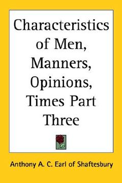 portada characteristics of men, manners, opinions, times part three (in English)