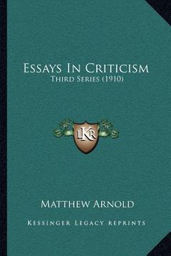 portada essays in criticism: third series (1910) (in English)