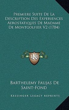 portada Premiere Suite De La Description Des Experiences Aerostatiques De Madame De Montgolfier V2 (1784) (in French)